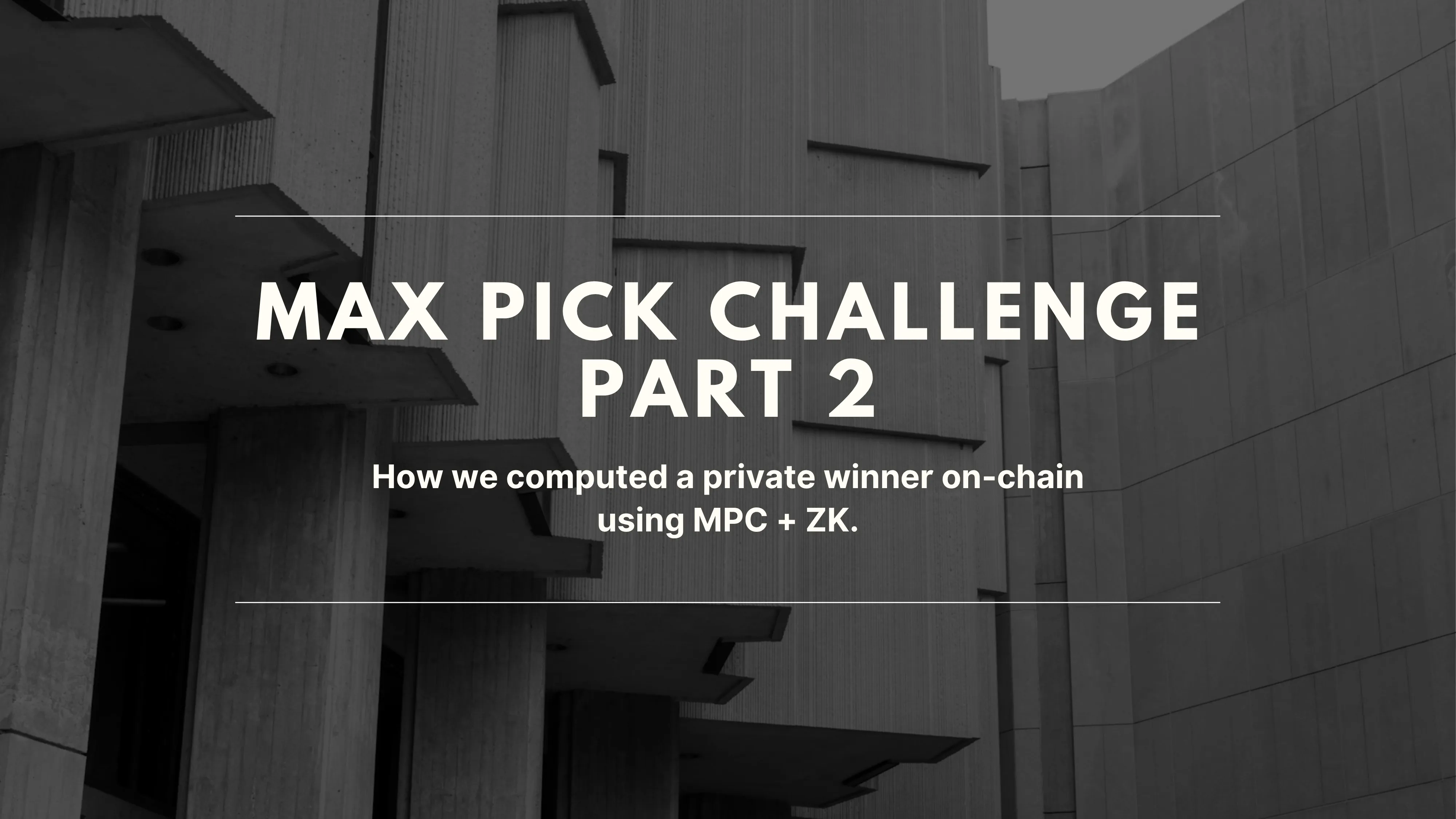 Max Pick Challenge – Part 2